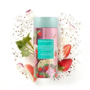 [해외직구] Fortnum 포트넘앤메이슨 엘더플라워 딸기 로즈 인퓨전 캔통 15티백 Elderflower Strawberry Rose Infusion Tin 30g