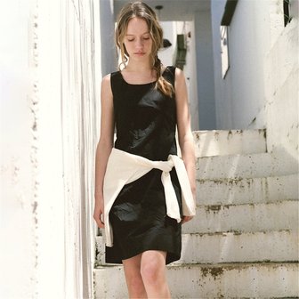 blank03 [블랭크03] wrinkled sleeveless dress (black)