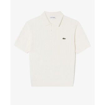 라코스테 (남성)케이블 반팔 스웨터 폴로 PH268E-55G XFJ(크림)