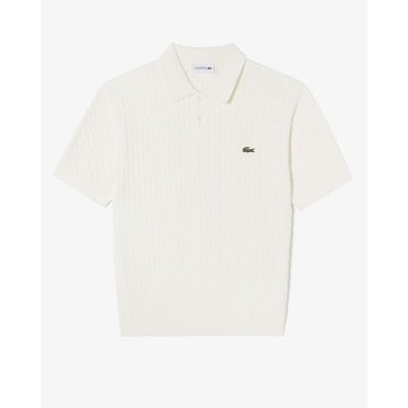 라코스테 (남성)케이블 반팔 스웨터 폴로 PH268E-55G XFJ(크림)