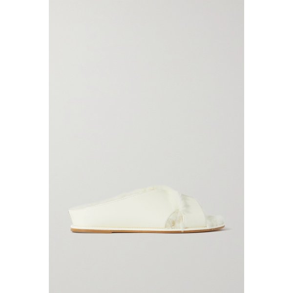 엘링턴 가죽 페이크 퍼 슬라이드 크림 1647597288977219