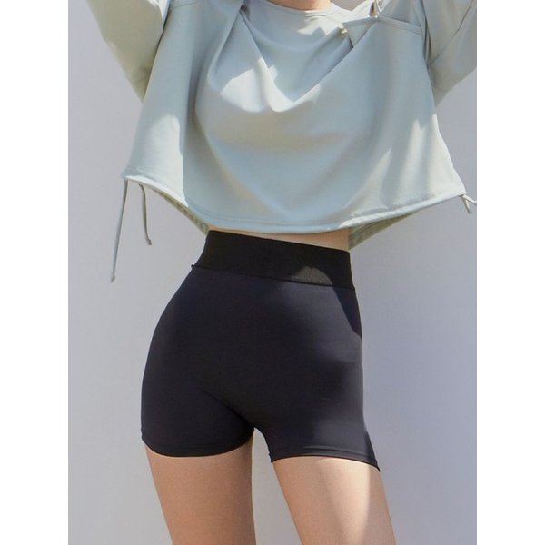 엠브로이더리 3부 스윔 쇼츠 - Black