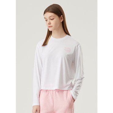 르꼬끄 [이월][60% OFF] 여성 베이직 세미크롭 긴팔티 / OFF-WHITE (QP122ORL11)
