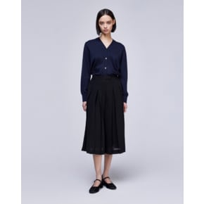 [파주점] [송지오우먼]멀티 플리츠 크롭 와이드 팬츠 블랙 WH3PT300BK