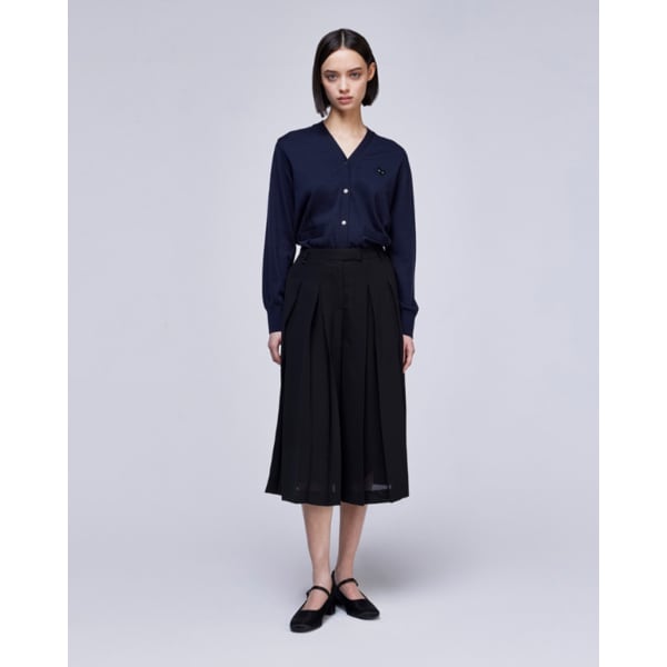 [파주점] [송지오우먼]멀티 플리츠 크롭 와이드 팬츠 블랙 WH3PT300BK