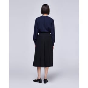 [파주점] [송지오우먼]멀티 플리츠 크롭 와이드 팬츠 블랙 WH3PT300BK