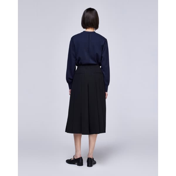 [파주점] [송지오우먼]멀티 플리츠 크롭 와이드 팬츠 블랙 WH3PT300BK