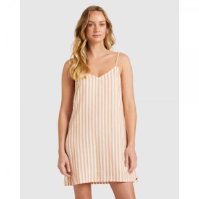 4823642 Roxy Womens Shine A Light Strappy Dress - TOASTED NUT RAPTA STRIPE