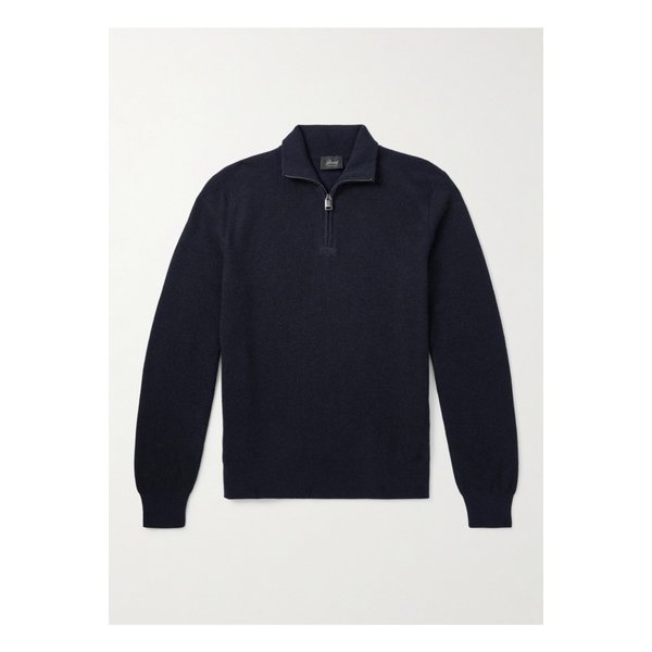 브리오니 캐시미어 울 혼방 하프집업 스웨터 블루 46376663162851062