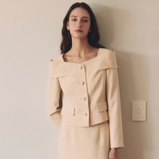 Harper / Off-Shoulder Single Breasted Short Jacket