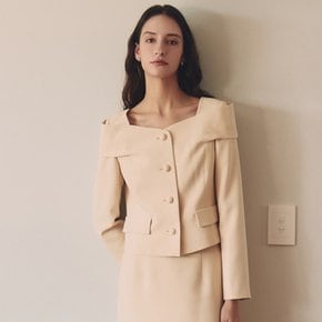 Harper / Off-Shoulder Single Breasted Short Jacket