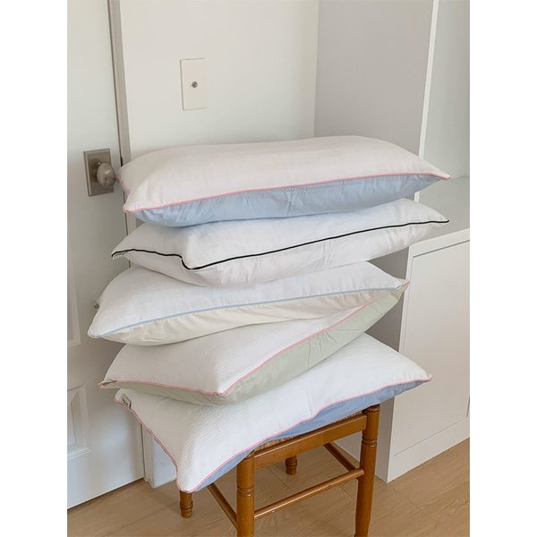 셔벗 스노우 시어서커 60수 고밀도 리버서블 베개커버 3colors