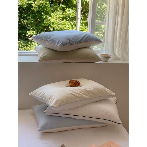 셔벗 스노우 시어서커 60수 고밀도 리버서블 베개커버 3colors