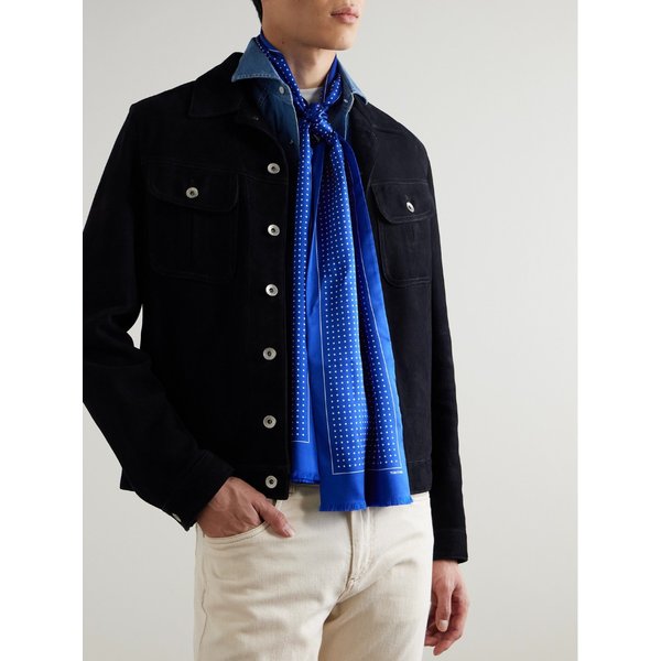 폴카 도트 실크 새틴 스카프 46376663162968657