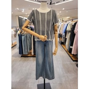 변형 세로 골조직 반팔 니트 SL2KT506