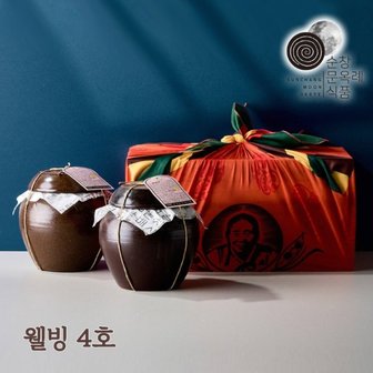  전통식품 선물세트 웰빙 4호(고추장 1kg+굴비장아찌 1kg)옹기 오동나무 고급포장