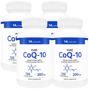 2024 신제품 4병 마이라이프 내추럴스 퓨어 코큐텐 200mg 120 야채캡슐