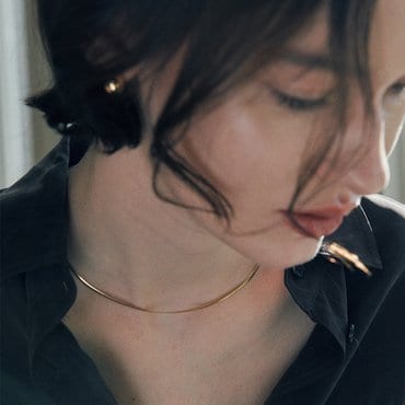 베흐트 [925 silver] Un.silver.160 / flat soir necklace (gold) (11109)