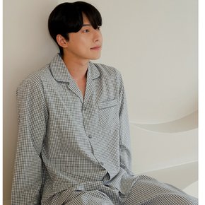 남성 국내산 순면 40수 긴팔 잠옷 홈웨어 세트