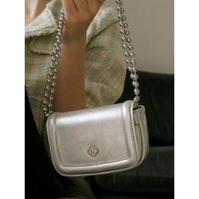 Poppy Chain Mini Bag_Silver