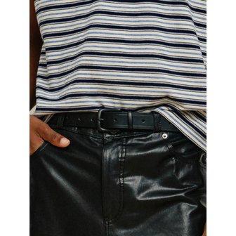 미나브 스퀘어 크로커다일 벨트 [블랙]