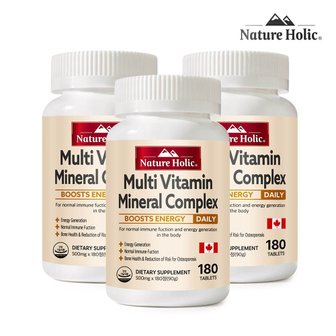  네이처홀릭 멀티비타민 미네랄 컴플렉스 3병 540정 18개월분