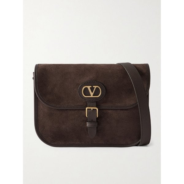 안티브스 가죽 트리밍 스웨이드 메신저 백 46376663163017261