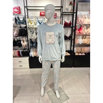 비너스 [시흥점] S 비너스) 따극세사 곰 자수 남성 홈웨어 세트 VEP378MS-BU