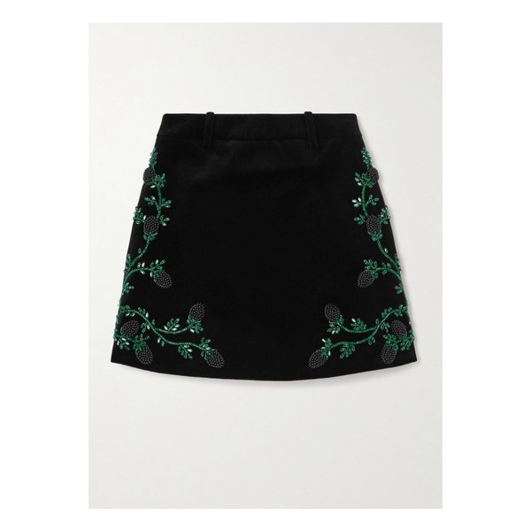 장식된 코튼 벨벳 미니 스커트 1647597342667496