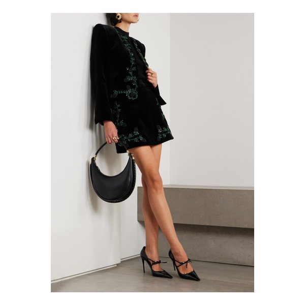 장식된 코튼 벨벳 미니 스커트 1647597342667496