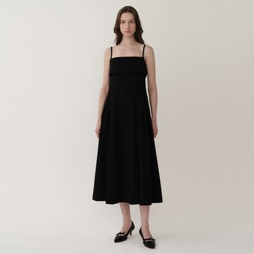 킨더살몬 PF23 Pleated Panel Dress Black