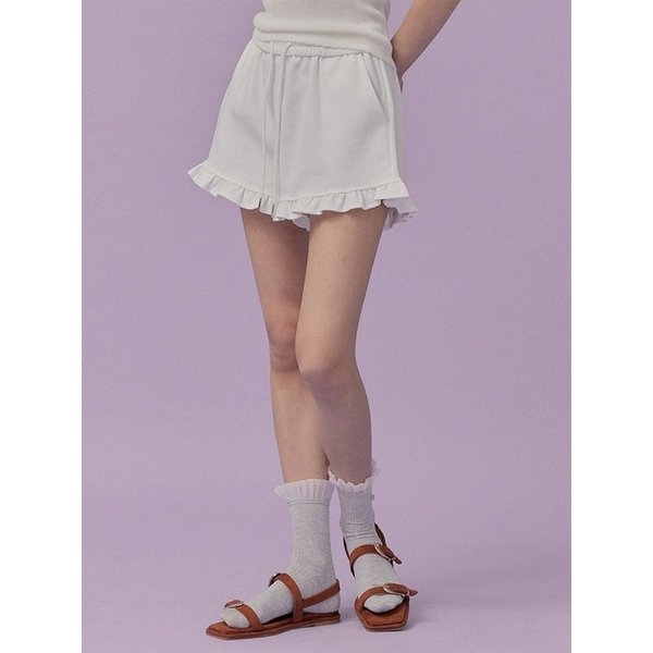 레번 프릴 코튼 숏 팬츠