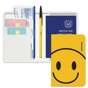 해킹방지 여권 케이스 지갑 커버 신여권 공용 전자 RFID 차단 사피아노 카드수납 스마일 플라워