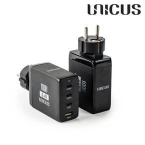 공식판매점 GaN 100W USB PD 접지형 멀티 4포트 초고속 충전기 UNPD100W PD3.0 PPS