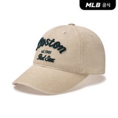 MLB [엠엘비코리아공식] 바시티 레터링 피그먼트 언스트럭쳐 볼캡 BOS (L.Beige)