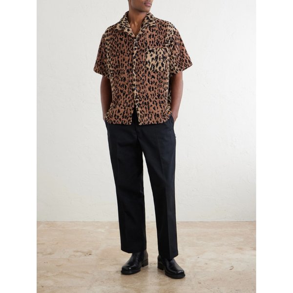 네이버후드 하마 레오파드 코튼 블렌드 테리 셔츠 46376663163075018