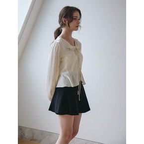 FLARE SATIN BLOUSE_CREAM