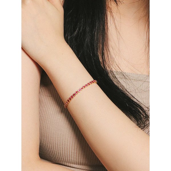 BEZEL 베젤 테니스 팔찌 [RUBY]