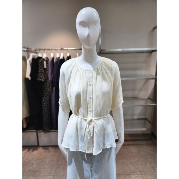 [여주점] [나이스클랍] 뒷판 스모킹 반팔 블라우스 A262PWB406