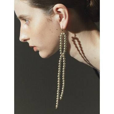 인비저블 꼴라주 GREY PEARL RIBBON ART EARRING 그레이 펄 리본 아트 귀걸이