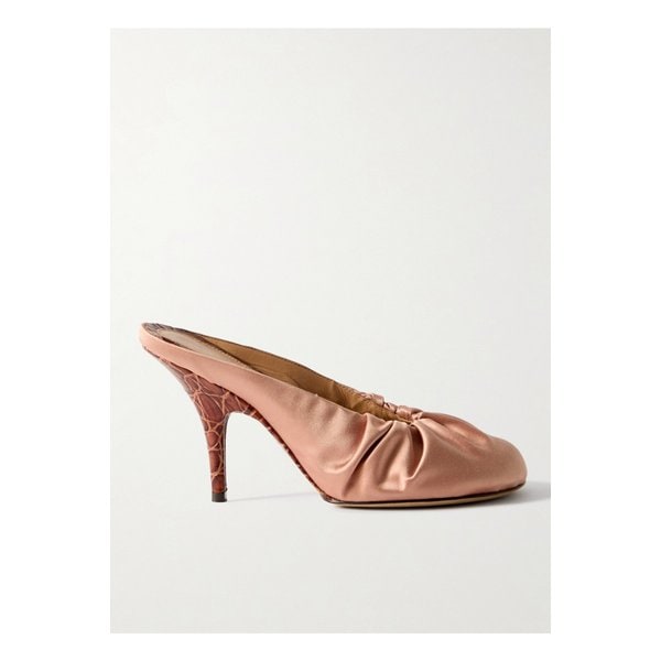 주름 새틴 뮬 블러시 46376663162923500