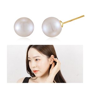 14K GOLD 스와로브스키진주 이어링 8mm