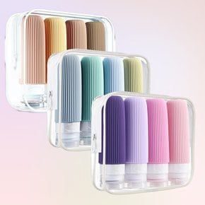 여행용 실리콘 90ml 공병 4P세트 수영장 샴푸통 소분 휴대용 대용량 용기