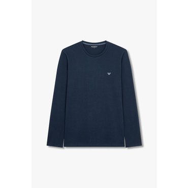 EMPORIO ARMANI 남성 스몰 이글 자수 라운지 티셔츠(0814336013)