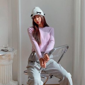 여자 보송 라운드넥 무지티 겨울이너 티셔츠