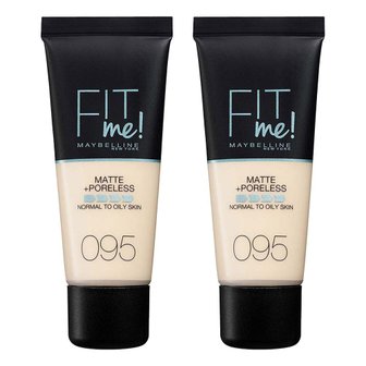  Maybelline 메이블린 뉴욕 핏 미 매트 포어리스 파운데이션 30ml 095 페어 포세린 2개