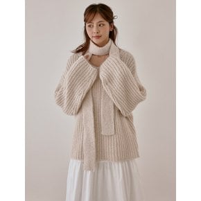 [리퍼브] Berry knit muffler set (beige)