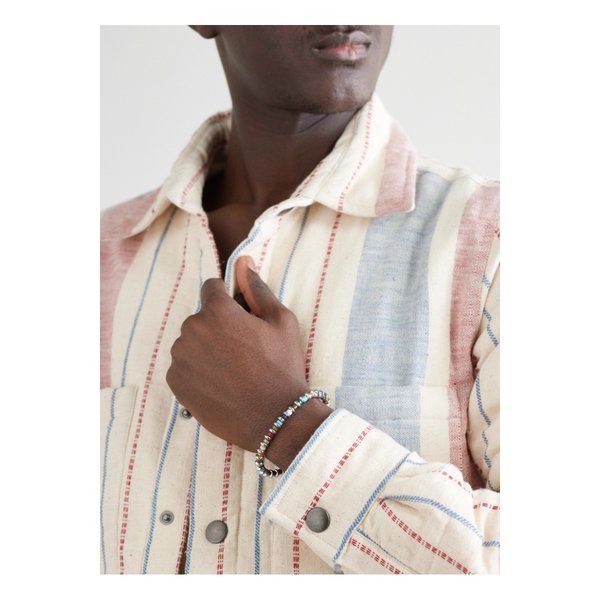 미키아 실버 멀티스톤 비즈 브레이슬릿 실버 1647597341923353