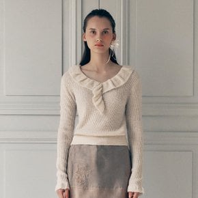 FRILL COLLAR KNIT IVORY