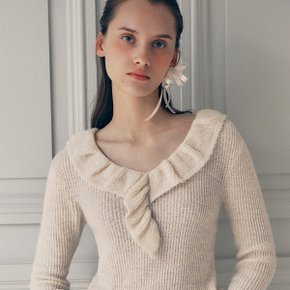 FRILL COLLAR KNIT IVORY